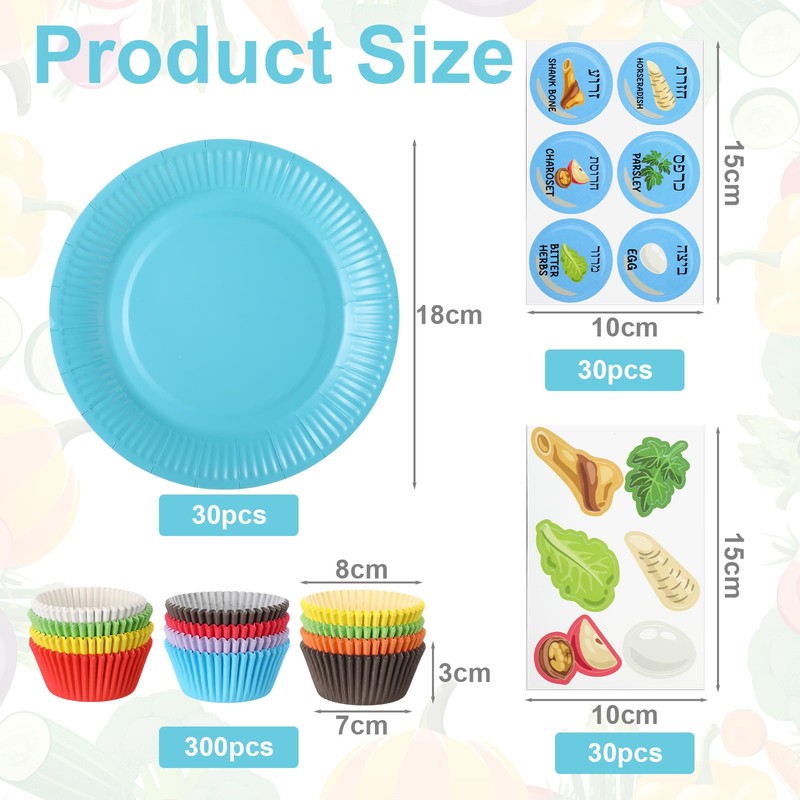 Jingmore 30 Sets Passover Seder Plate Craft Kits Include 30