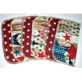 1 Ply Printed Flannel 8x8 Inches Little Wipes Half Dozen(6) Primitive Stars