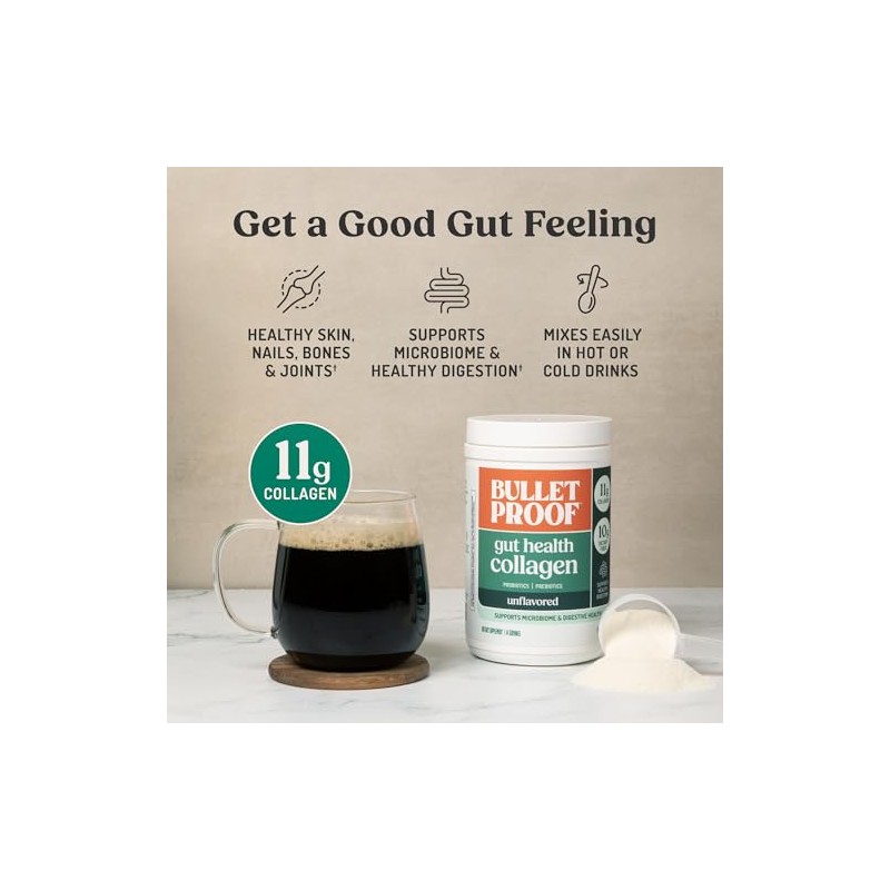Bulletproof Unflavored Gut Health Collagen Protein, 14 oz