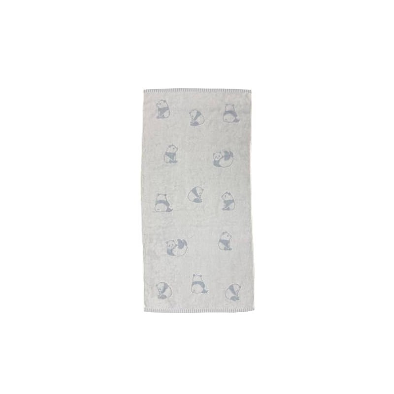 Imabari Towel Bath Towel, Panda Pattern, Blue, Cute Animal Pattern,