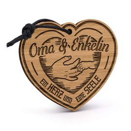 Fashionalarm Wooden Keyring Grandma & Granddaughter A Heart A Soul Engraved Mother's Day Birthday Gift Idea Grandmother Granddaughter, brown, Unit size