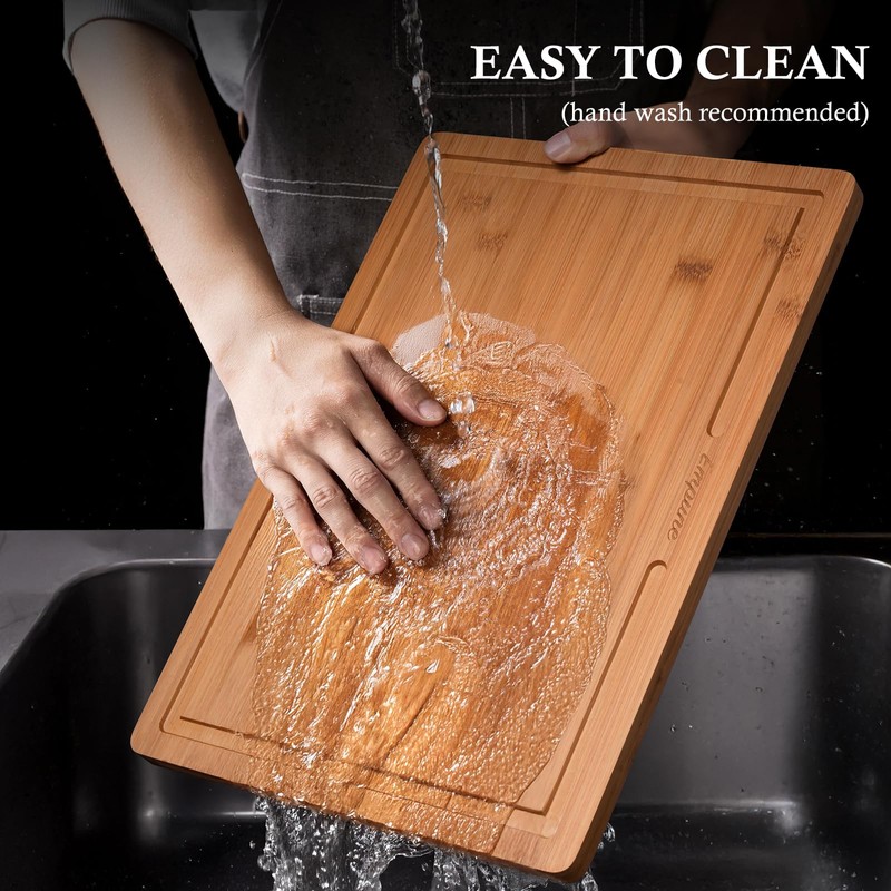 Empune Bamboo Cutting Board Set, Wood Cutting Boards for Kitchen