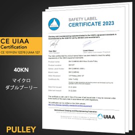 GM CLIMBING 40kN Micro Double Pulley CE UIAA Certified Ball Bearing Boost System Pulley System Climbing Rigging Rescue Arborist Use Rope Up to 12mm Set of 1