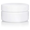 2 oz White Plastic Low Profile Jar with White Smooth