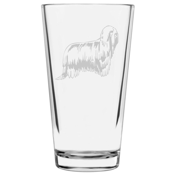Komondor Dog Themed Etched All Purpose 16oz Pint Glass