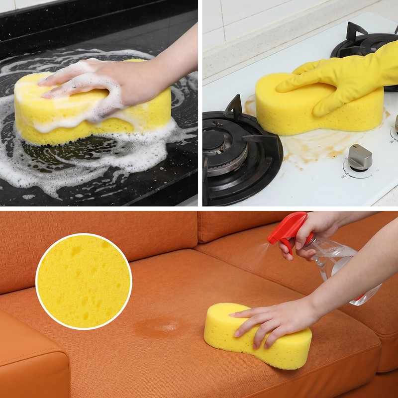 4 Pcs Car Sponges for Washing, Large Multi-Purpose Foam Cleaning
