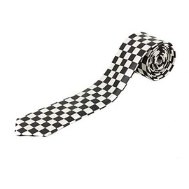 DevilsNeedle.co.uk Black & White Checkered Tattoo Style Neck Tie