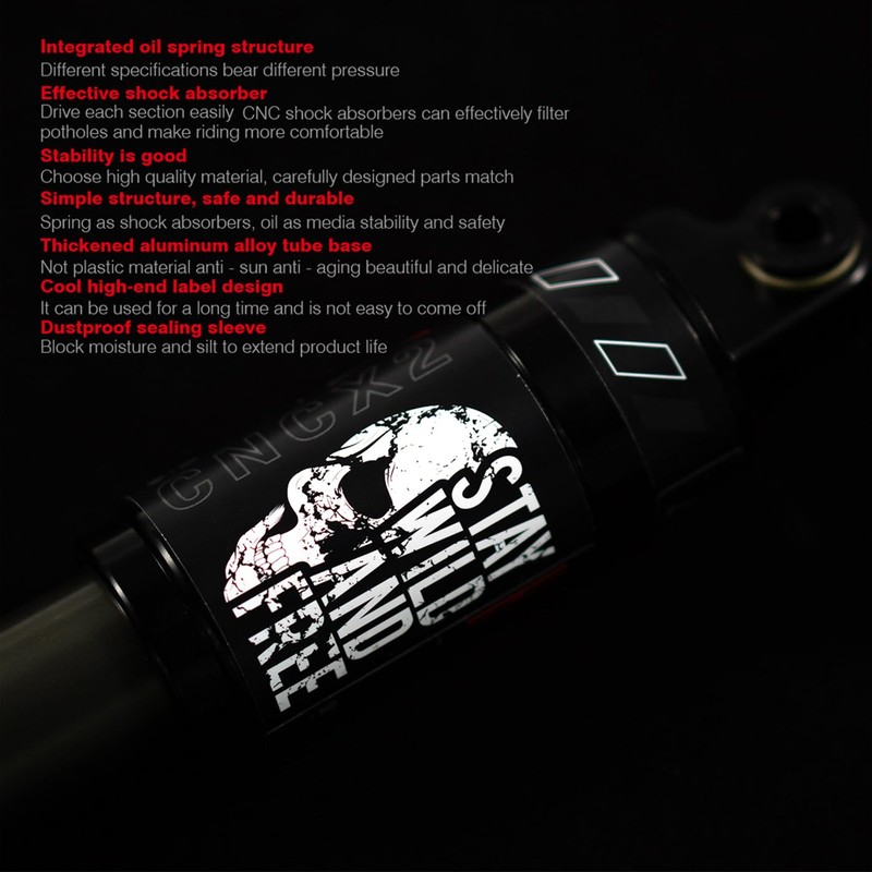 CNCLOL Mountain Bike Rear Shock 190x1000mm,Bicycle Shock Absorber- Hydraulic Rear