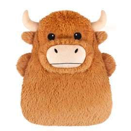 SUZZIPAD Highland Cow Microwavable Heating Pads for Belly, Neck & Shoulders, Heatable Plush with Moist Heat, Removable Plush Cover, Unscented Natural Fill, Adorable Surprise Present, 7.8" x 10.6", 1.2 lb