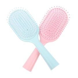 Minkissy Detangler Brush Set 2pcs Plastic Hairbrushes for Women Hair Straightening Combs for Scalp Massage