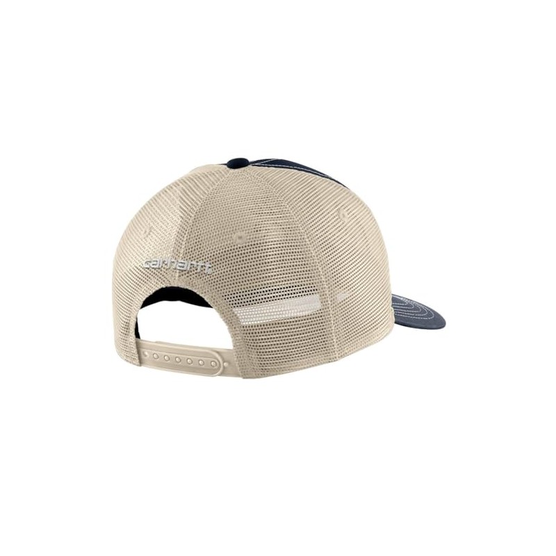 Carhartt Men's Canvas Mesh-Back Workwear Patch Cap, Navy, One Size