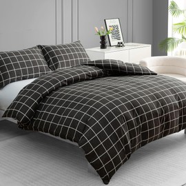 Lazzaro Double Duvet Set - Premium Brushed Microfiber Double Duvet Cover (200 x 200 cm) 3 PCs - Breathable Luxury Bedding Set For All Seasons