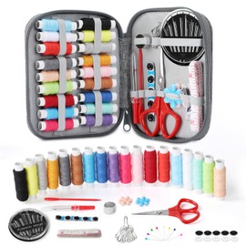 VynyQoo 90 Pcs Professional Sewing Kit, Mini Travel Sewing Kit with Portable Case, Needle and Thread Kit with Basic Sewing Accessories for Adults, Traveler, Beginner, Emergency