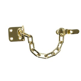 UAP Door Chain with Security Rating - Heavy-Duty Front Door Lock with 200kg Break Resistance - Slim Chrome Door Restrictor for UPVC & Wooden Doors - Easy Installation (Polished Brass)