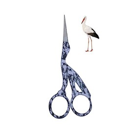 ZAMAHA UK® 1 Pcs Stainless Steel Sewing Scissors DIY for Embroidery, OWL Scissors, Craft, Needle Work, Art Work & Everyday Use (Crane Design) (Green Lines)