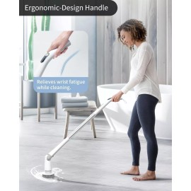 mibode Electric Spin Scrubber Cordless Bath Tub spin brush  with Handle & 7 Heads US