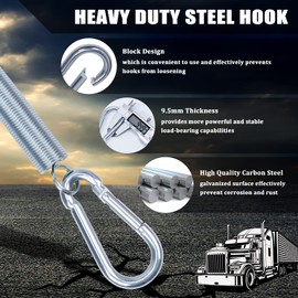 Cheemuii 2 PCS 25" Single Tender Spring Kit Heavy Duty ABS Air Line Hose Tracker Tender Kit with 3 Hose Holders for Semi Truck Trailer Tractor