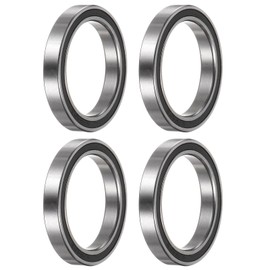 sourcing map 4 x 20 x 27 x 4mm Z2 Double Rubberized Chrome Steel Bearings - Black - 6704-2RS