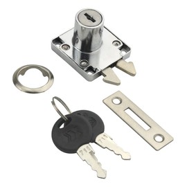 XINMEIWEN 4Pack 7/8 Inch (21mm) Drawer Lock Office Furniture Desk Drawer Lock Zinc Alloy Cabinet Door Locker with Keys and Matching Screws