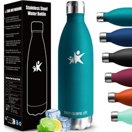 HoneyHolly Stainless Steel Water Bottle, Thermos Flask, 1000 ml, BPA-Free, Leak-Proof Vacuum Insulated, Water Bottle, Double-Walled Thermos Flask for Bike, Travel, Sports, Yoga, Camping, Bicycle