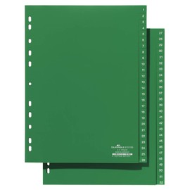 Durable 615705 1-52 Index File with Printed Tabs for A4 Sheets - Green