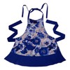 Ragged Rose Retro Floral Apron, Cotton, Blue, M-l