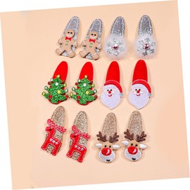 Healeved 12pcs Christmas Hair Clips for Women Festive Sequin Barrettes with Deer Antler and Tree Designs Lightweight Durable Xmas Hair Accessories for Holiday Parties and Everyday Wear