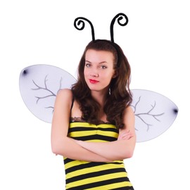 Blulu 6 Pieces Black Antenna Headband Velvet Butterfly Bee Antenna Headband for Halloween Cosplay Party Costume Accessory