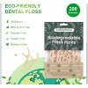 200 Count 4 Packs Biodegradable Dental Floss Picks, Eco-Friendly Plant-Based