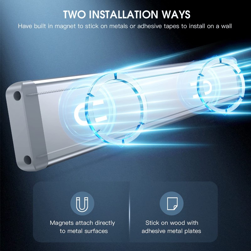 MCGOR 10inch Under Cabinet Lighting, 2 Pack Rechargeable Motion Sensor