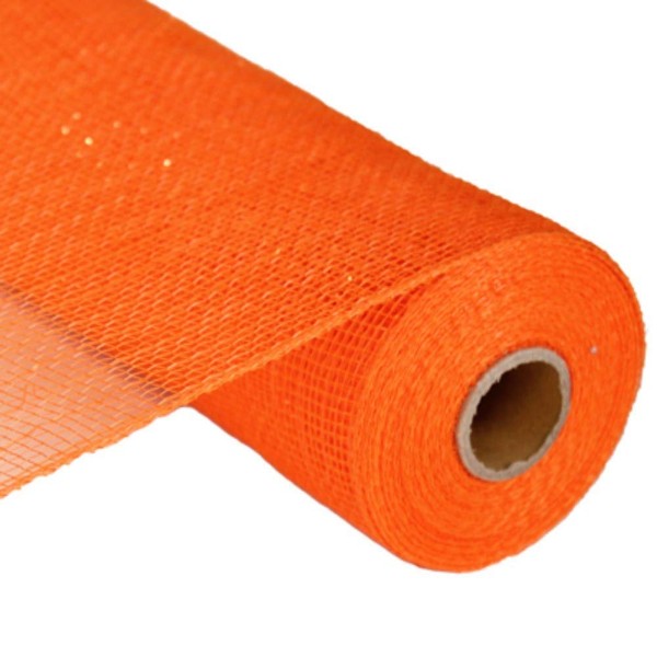 Orange with Orange Foil 10 Inch x 30 feet Deco