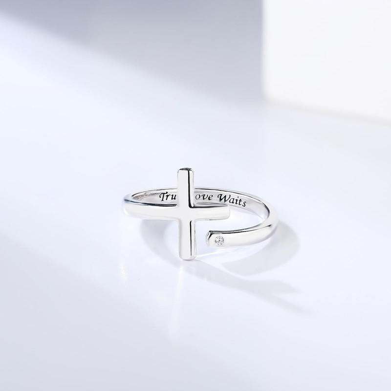 CCWPXX True Love Wait 14K White Gold Plated Ring with