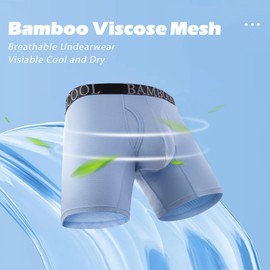 BAMBOO COOL Men's 360° Breathable Mesh Underwear Moisture-Wicking Boxer Briefs Cooling Performance,Multipack