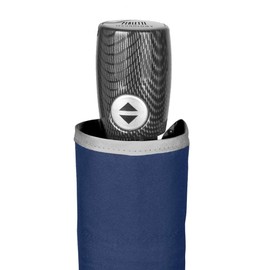 PERLETTI Umbrella Blue Reflector Men Women Mini Automatic Handbag Windproof Safe Stable Robust - Pocket Umbrella Large Lightweight Windproof Storm Proof with Glass Fibre (Up to Automatic)