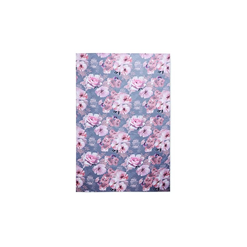 Catherine Lansfield Dramatic Floral137x229cm Wipe Clean Cotton Table Cloth Grey,