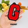 1 PCS 4.0" Red Chenille Letter Patch with Black Edge,