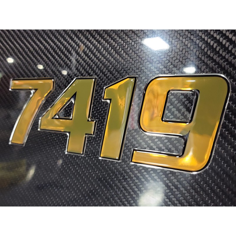 Domed 3D Boat Registration Numbers and Letters Sport Series (Gold/Black