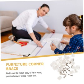 Operitacx DIY Furniture Repair 100pcs Plastic Corner Braces Dresser Drawer Repair Kit
