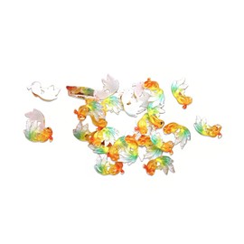 picocosmxiruo Micro Goldfish 10 or 20 Pk Orange or Rainbow Miniature Polyresin Flatback Gold Fish Cabochon for Fairy Garden, Terrarium, Zen Garden Pond (Micro Rainbow Fish)