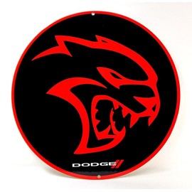Dodge Hellcat Round Steel Garage Sign - Size: Small - 12"