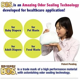 BOS Amazing Odor Sealing Disposable Bags for Diapers, Pet Waste, Food Waste or a