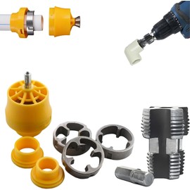 Electric Drill Compatible PVC Pipe Threader Kit with Various Die Sizes, PVC Thread Maker Tool for Electric Drill, PVC Thread Maker Tool, PVC Pipe Threader with 3 Dies, 1/2", 3/4", 1"