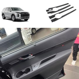 TERDARAY Inner Door Panel Decoration Compatible With Hyundai Palisade 2020 2021 2022 2023 2024 2025 Door Panel Upper Armrest Cover Trims Interior Car Accessories ABS 4PCS(Carbon Fiber Style)