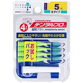 Dentalpro Interdental Brush, I-Shaped, Thick Type, Size 5 (L) Pack of 4