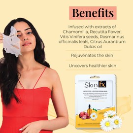Skin Fx Serum Facial Sheet Mask - Get Refreshing & Glowing Skin Instantly - 10X Absorption with 100% Japanese Cotton (SF-REFRESHING-MASK)