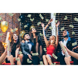 VICKYPOP Confetti Cannon Creative Small Size Dollar Bill Confetti Poppers Suitable for Business Signing, Opening Activities, Promotion and Salary Increase Celebration, Holiday or Birthday Party (Pack of 4)