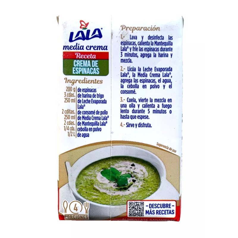 LALA 6-Pack LALA Media Crema Original/LALA Table Cream 245gr/8.64oz each
