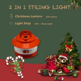 HANTANGSS 66FT Christmas Camping String Lights,3000mAh Rechargeable,Waterproof led Christmas Lights Outdoor,for Camping,Awning,Tent,Garden Party,Festival Decoration,Fast Storage,No Tying(Warm)