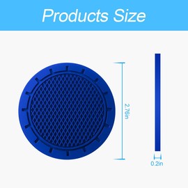 Polyvinyl Chloride Car Cup Holder Coaster, 4 Pack 2.75 Inch Diameter Non-Slip Universal Insert Coaster, Durable, Suitable for Most Car Interior, Car Accessory for Women Men (Deep Blue)