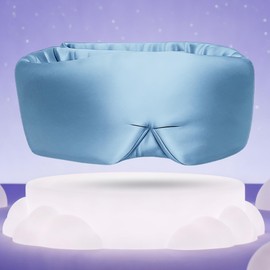 SLEEP SANCTUARY Luxury Eye Masks for Sleep, Ultimate Comfortable Sleep Mask for Women & Men – 100% Mulberry Silk for Total Blackout, Ideal for Side Sleepers - Secure, Adjustable Fit (Misty Blue)